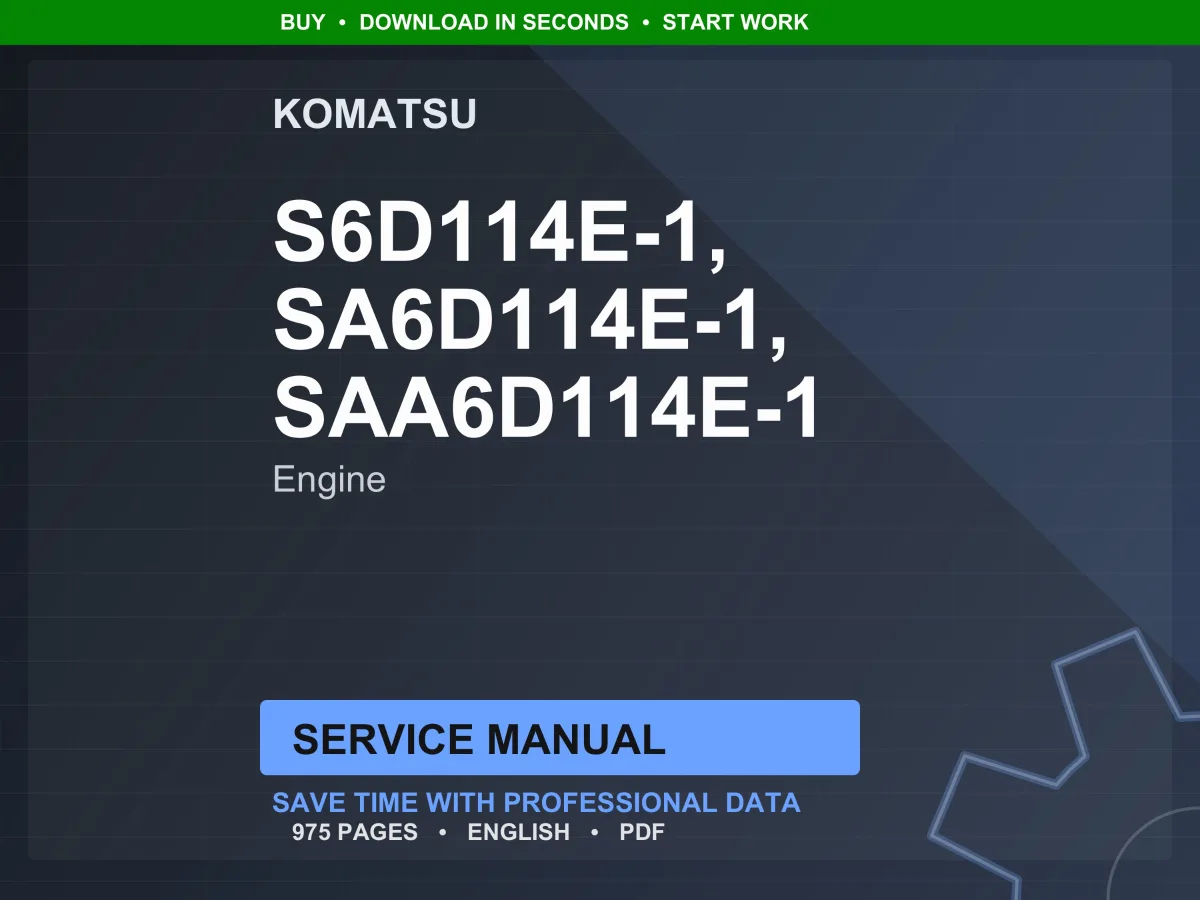 Komatsu S6D114E SA6D114E SAA6D114E-1 Engine Service Manual Repair Workshop PDF Download