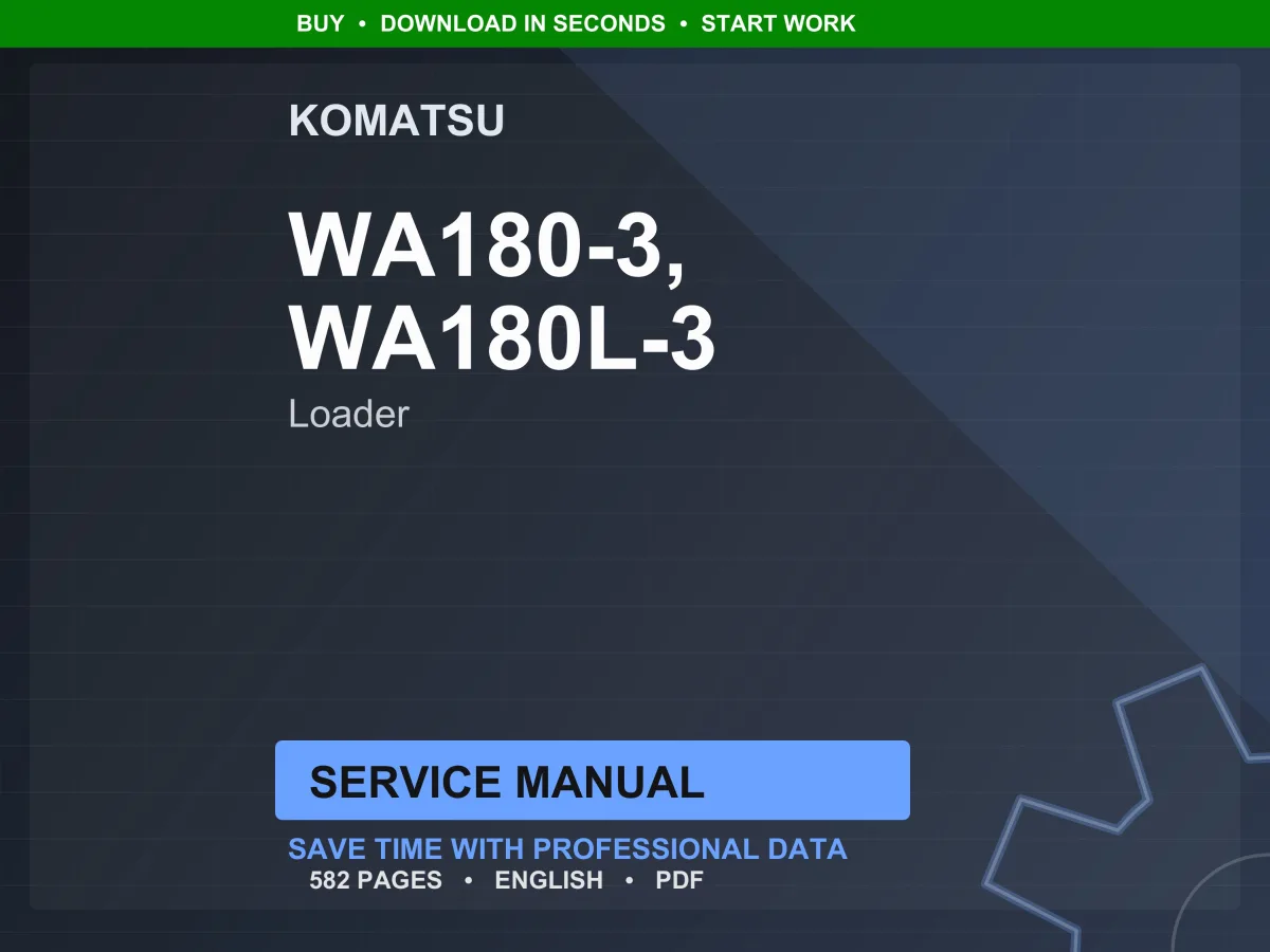 Komatsu WA180 WA180L-3 Wheel Loader Service Manual Repair Workshop PDF Download