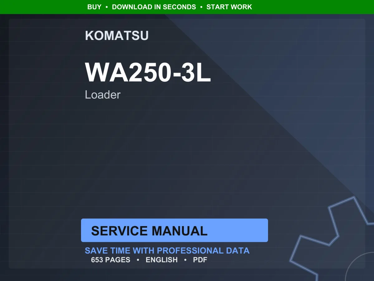 Komatsu WA250-3L Wheel Loader Service Manual Repair Workshop PDF Download