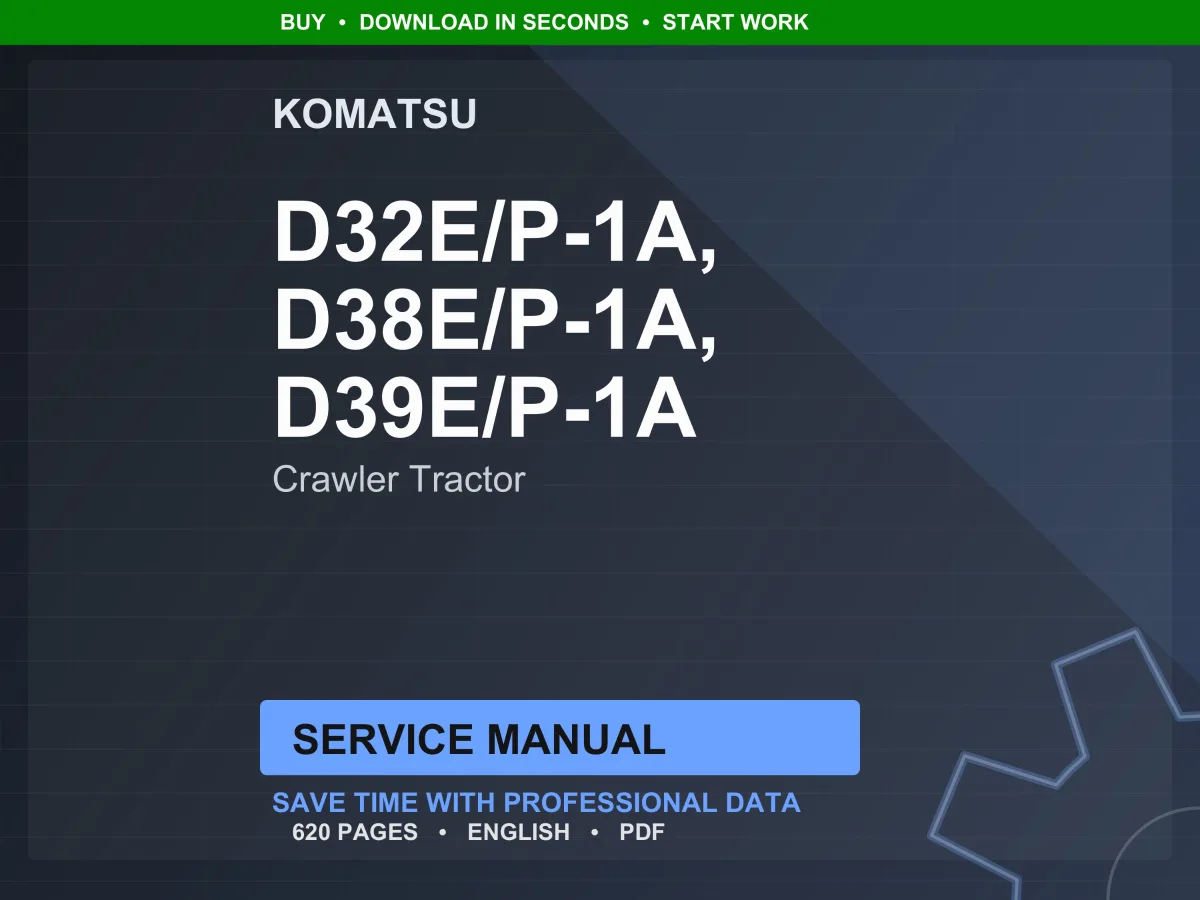 Komatsu D32 D38 D39E/P-1A Crawler Tractor Service Manual Repair Workshop PDF Download