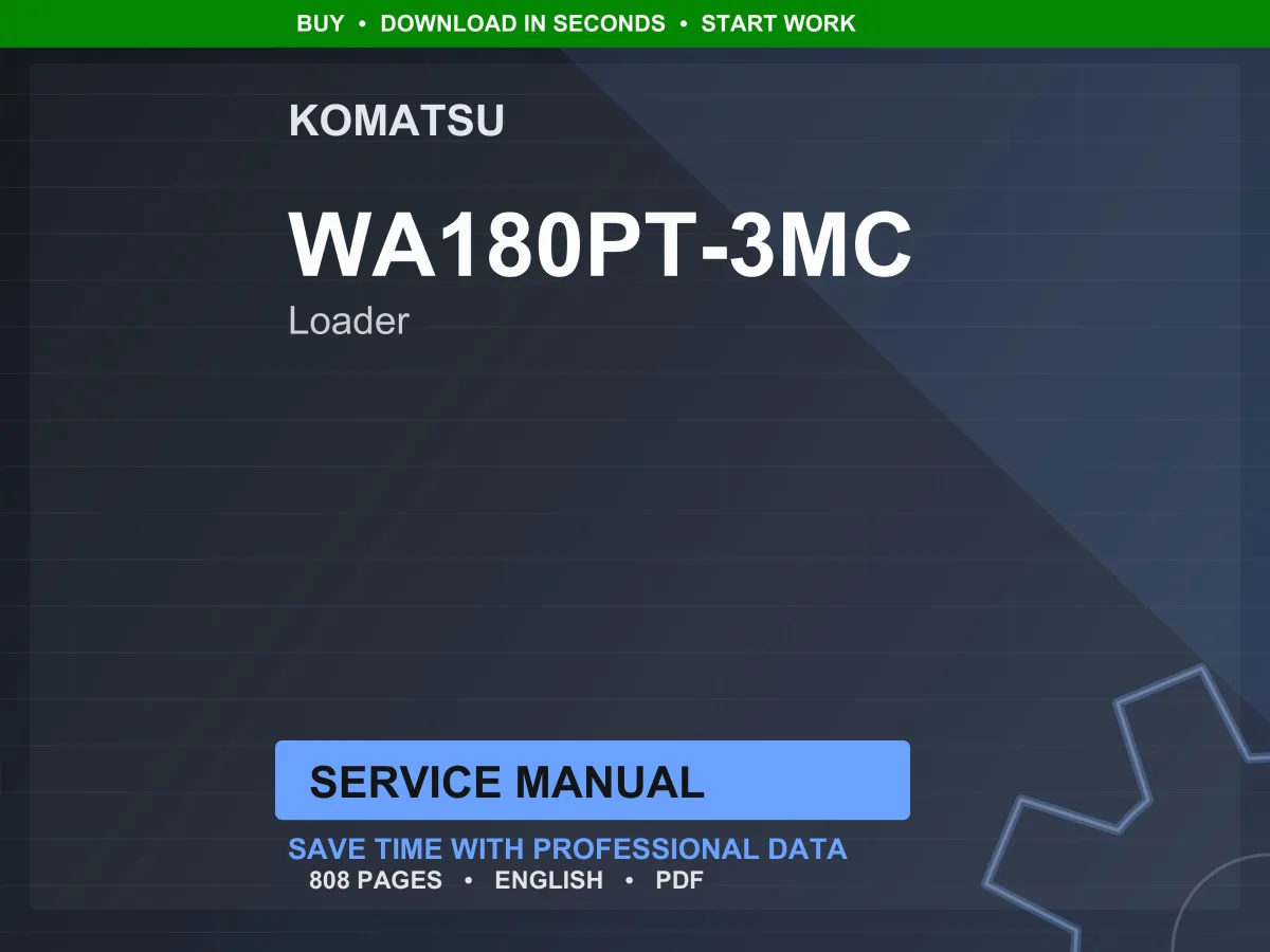 Komatsu WA180PT-3MC Wheel Loader Service Manual Repair Workshop PDF Download