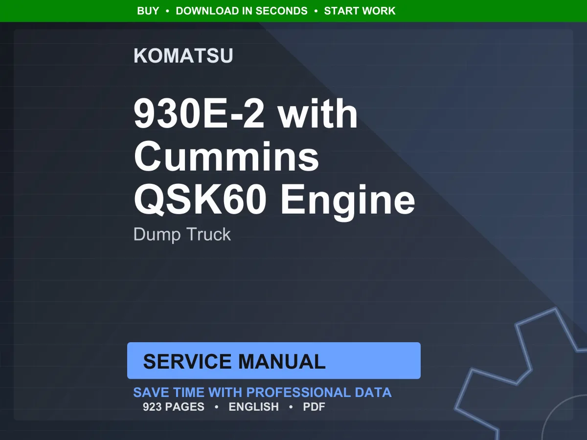 Komatsu 930E-2 Dump Truck Cummins QSK60 Engine Service Manual Repair Workshop PDF Download