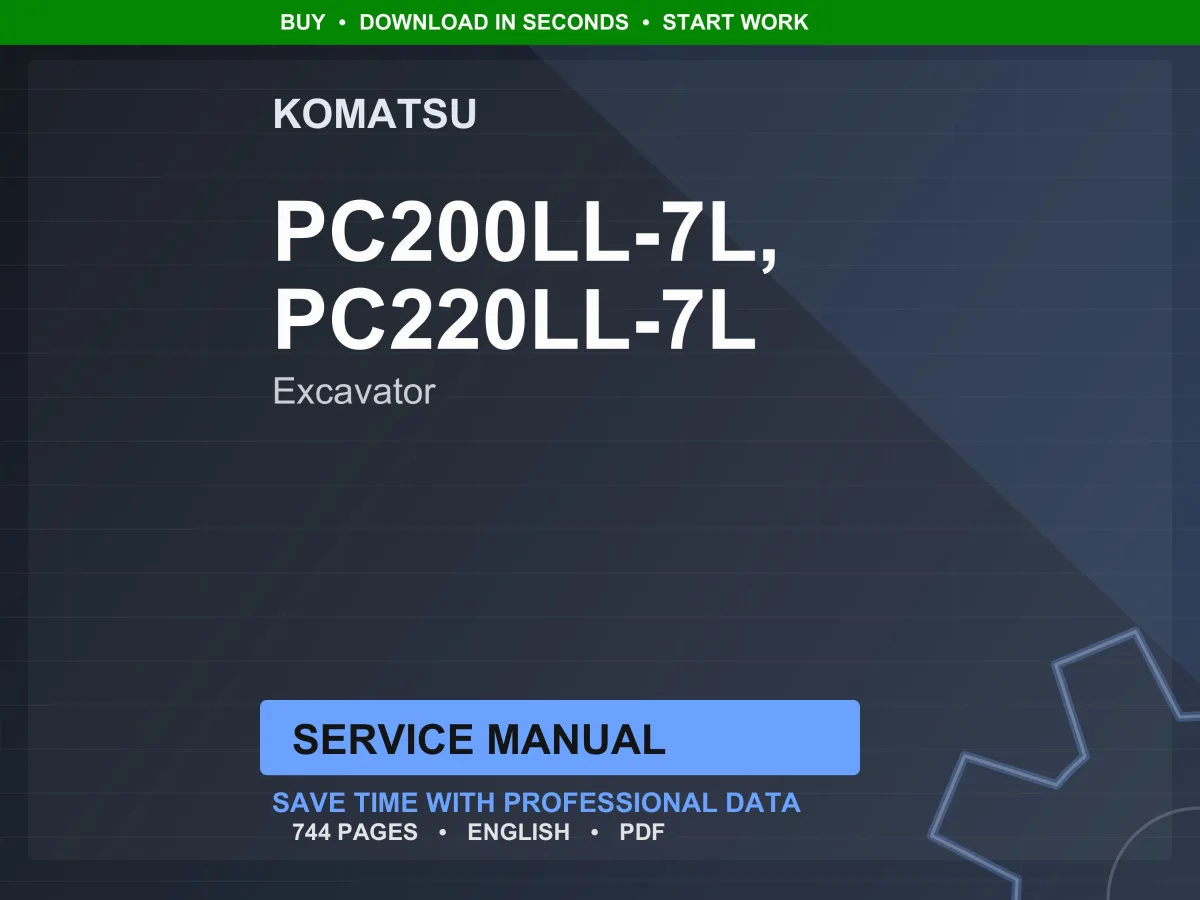 Komatsu Pc200ll-7L, Pc220ll-7L Excavator Service Manual PDF | Workshop Repair | Instant Download