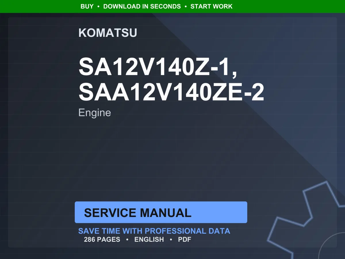 Komatsu Sa12v140z-1, Saa12v140ze-2 Engine Service Manual PDF | Workshop Repair | Instant Download