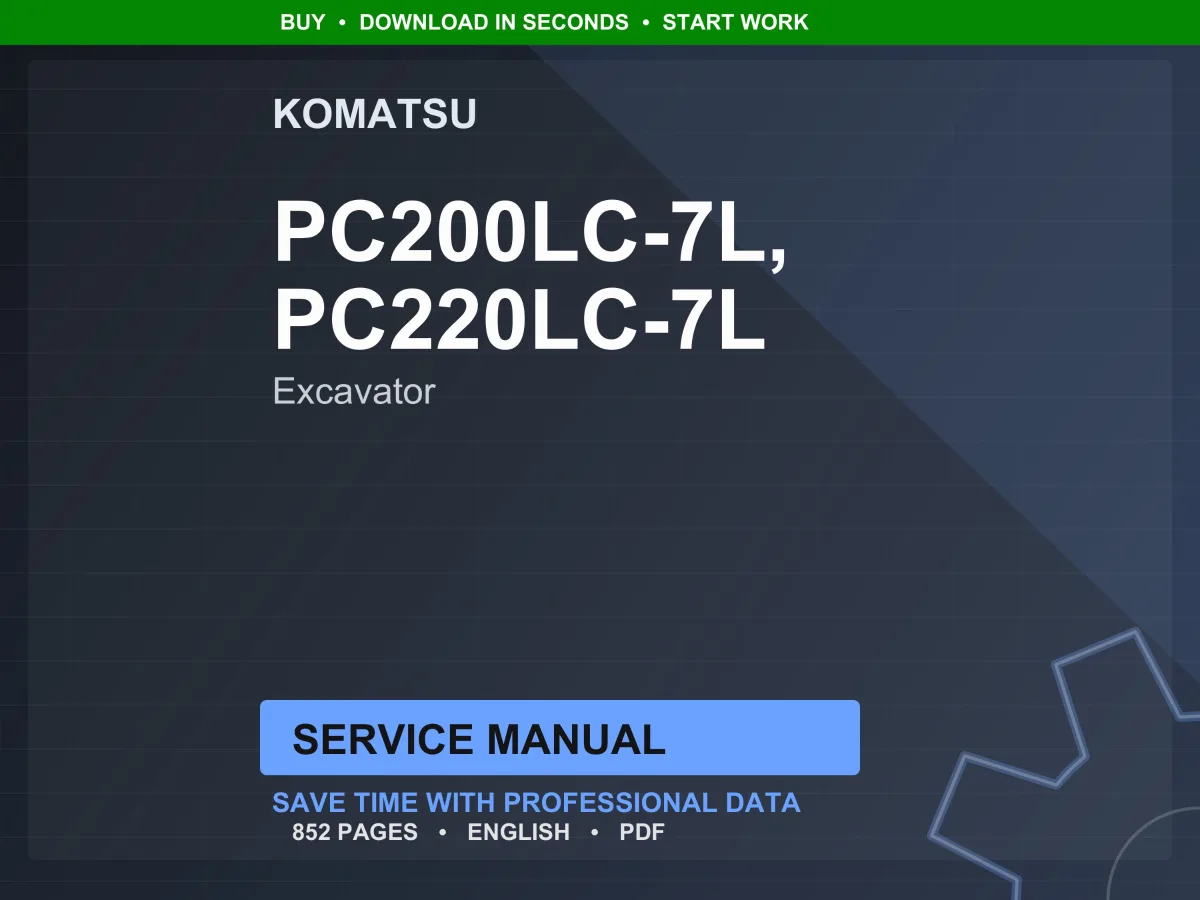 Komatsu Pc200lc-7L, Pc220lc-7L Excavator Service Manual PDF | Workshop Repair | Instant Download