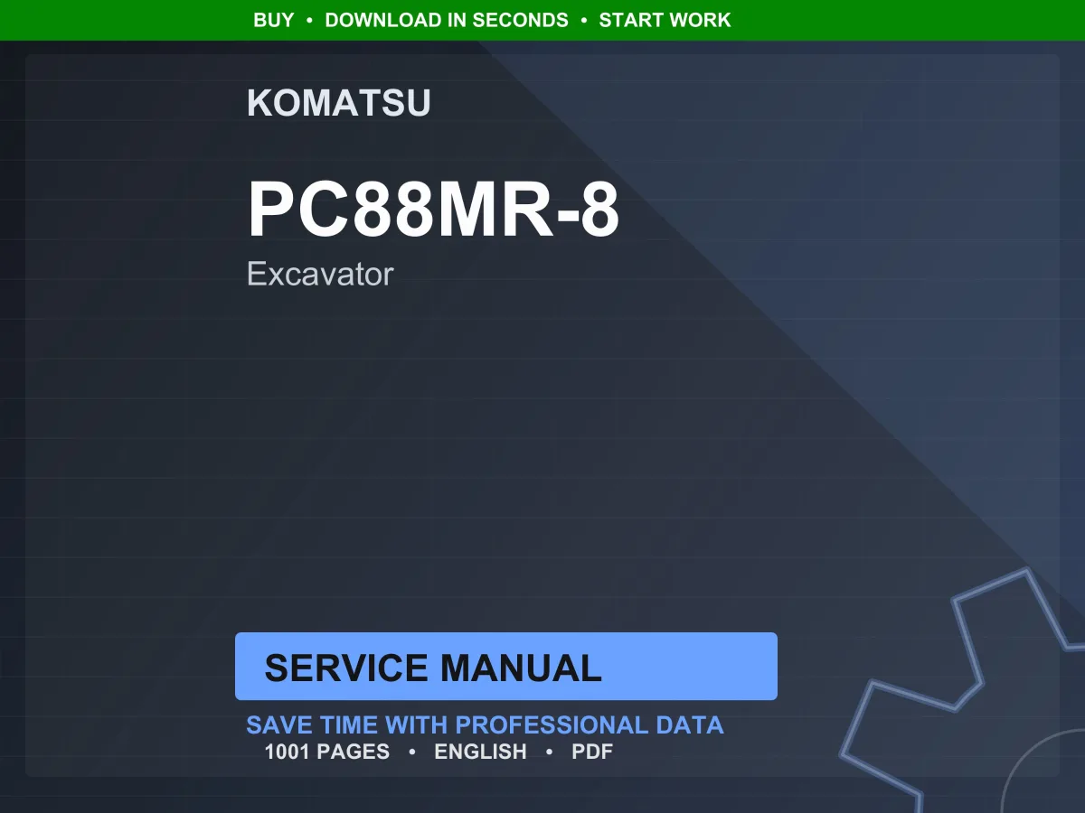 Komatsu Pc88mr-8 Excavator Service Manual PDF | Workshop Repair | Instant Download