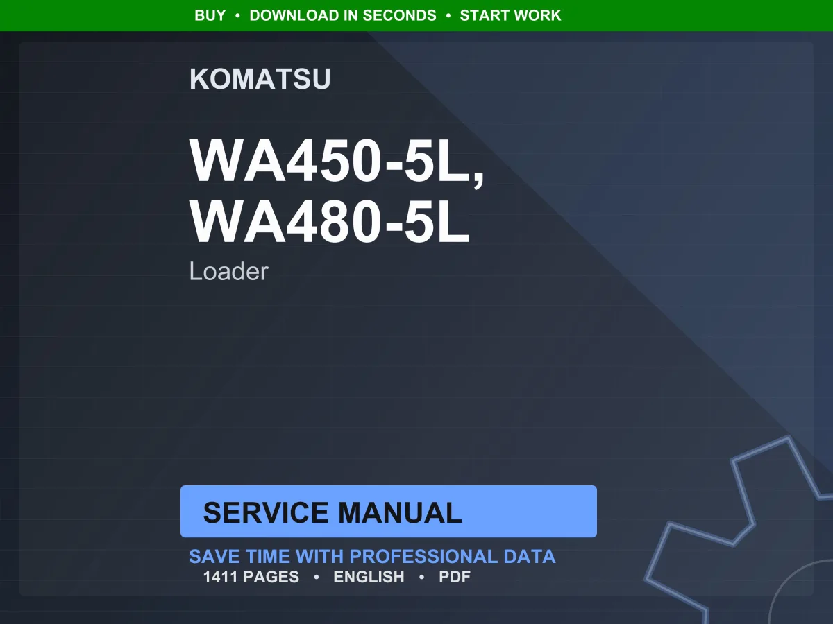 Komatsu Wa450-5L, Wa480-5L Loader Service Manual PDF | Workshop Repair | Instant Download
