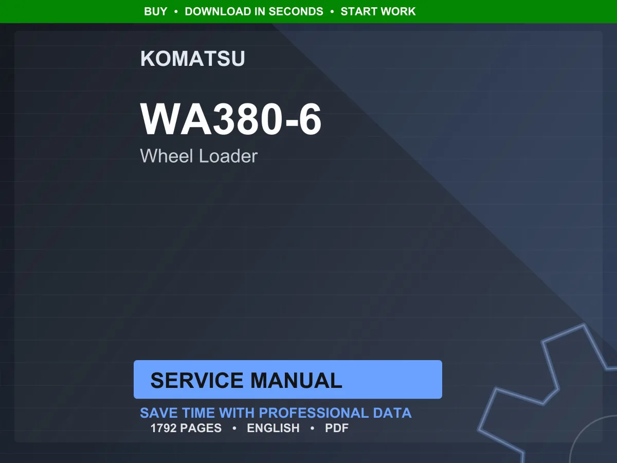 Komatsu WA380-6 Wheel Loader 6D107E-1 Service Manual Repair Workshop PDF Download