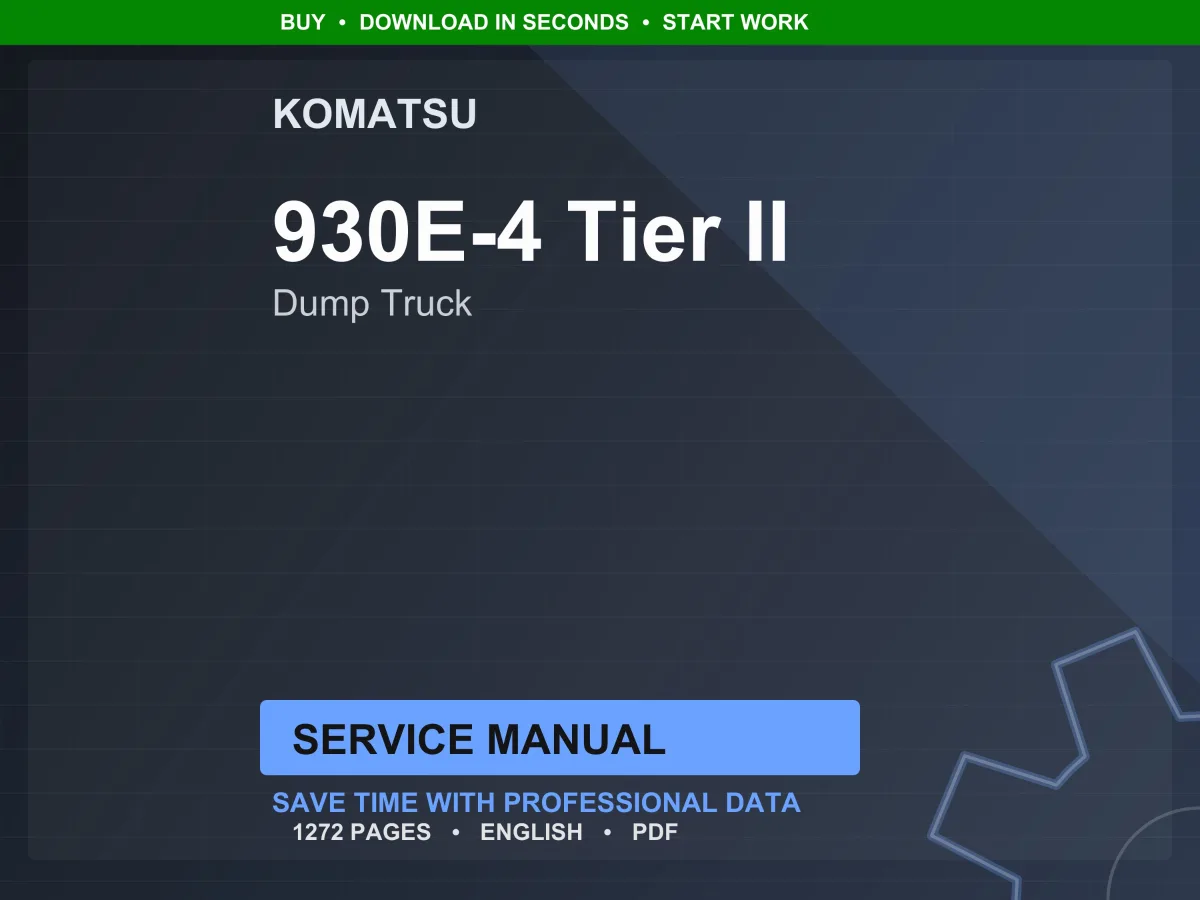 Komatsu 930E-4 Tier II Dump Truck Service Manual Repair Workshop PDF Download