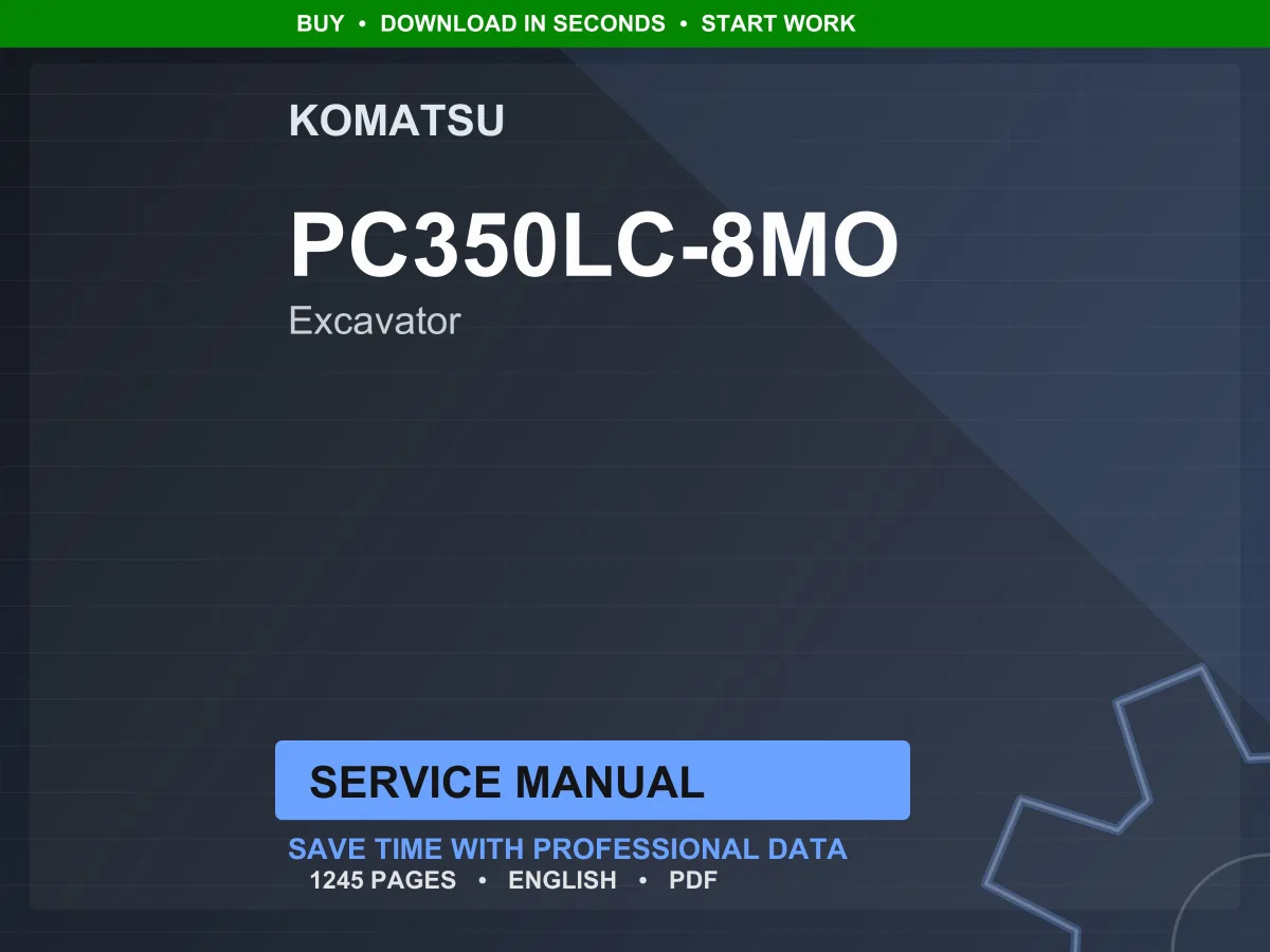 Komatsu PC350LC-8MO Hydraulic Excavator 6D114E-3 Service Manual Repair Workshop PDF Download