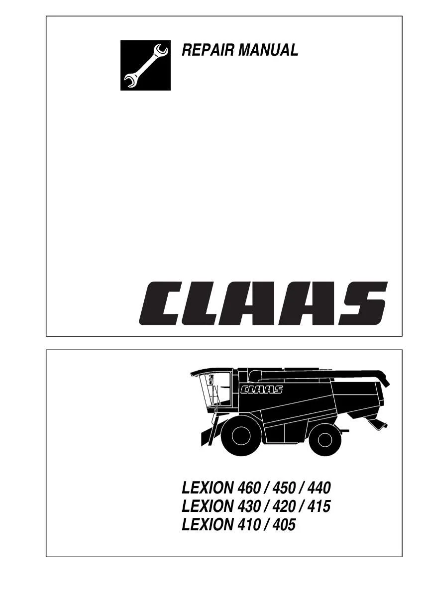 CLAAS Combine Lexion 460 / 450 / 440 / 430 / 420 / 415 / 410 / 405 | PDF Instant Download