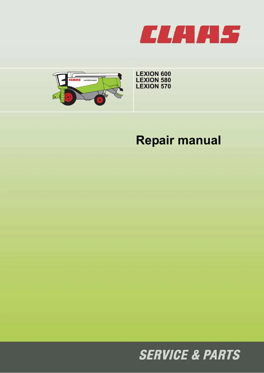 CLAAS Combine Lexion 600, Lexion 580, Lexion 570 | PDF Instant Download