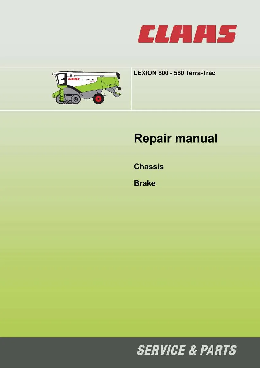 CLAAS Combine Lexion 600 - 560 Terra-Trac (Chassis, Brake) | PDF Instant Download