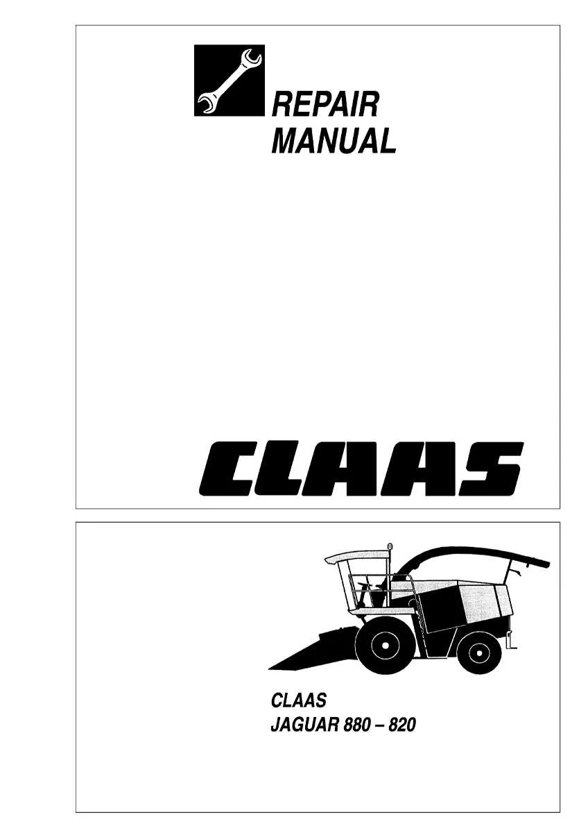 CLAAS Forage Harvester Jaguar 880 - 820 | PDF Instant Download
