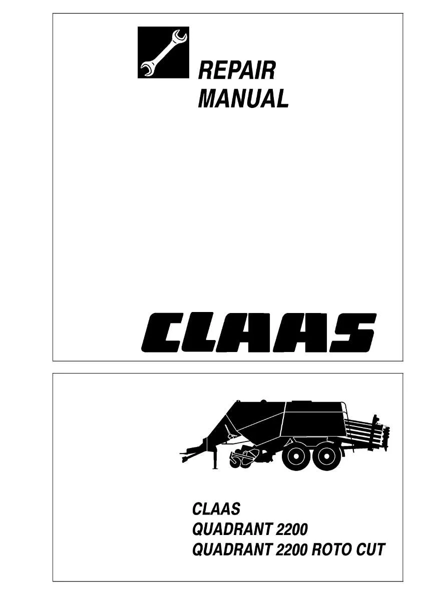 CLAAS Baler Quadrant 2200, Quadrant 2200 ROTO CUT | PDF Instant Download
