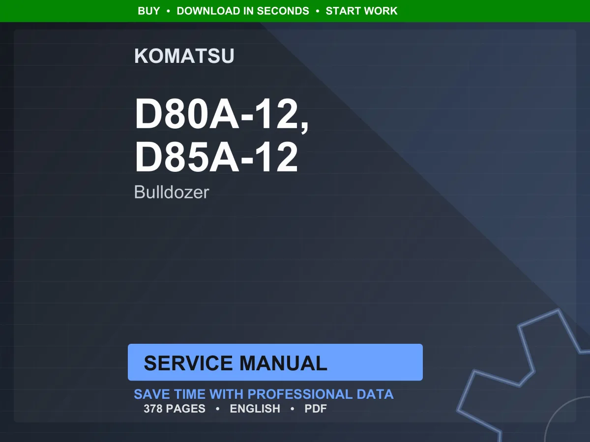 Komatsu D80A-12 D85A-12 Bulldozer Service Manual Repair Workshop PDF Download