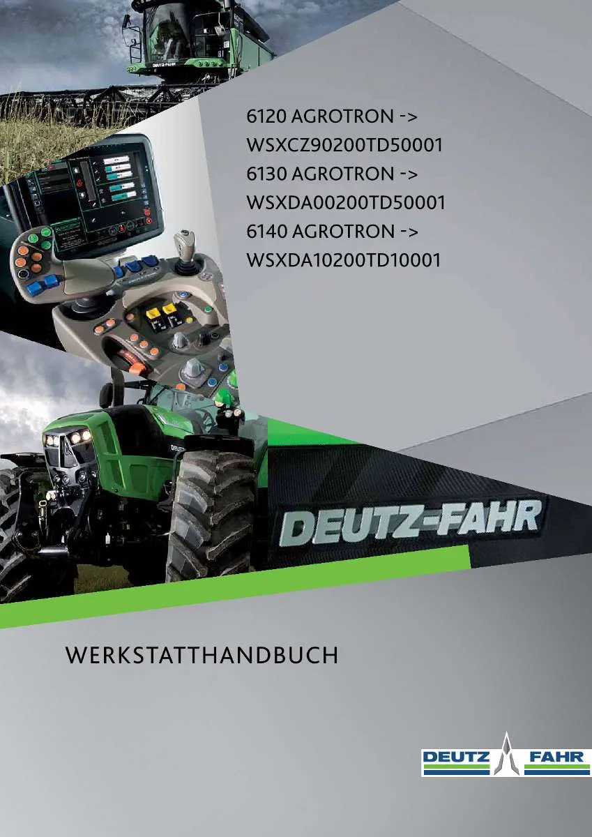 Deutz-Fahr Traktor Agrotron 6120, 6130, 6140 Werkstatthandbuch | Instant PDF Download