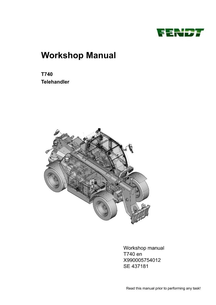 Fendt Telehandler Cargo T740 Workshop Manual | pdf | Instant Download