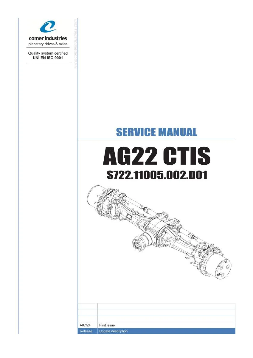 COMER Axle AG22 CTIS Workshop Manual | pdf | Instant Download