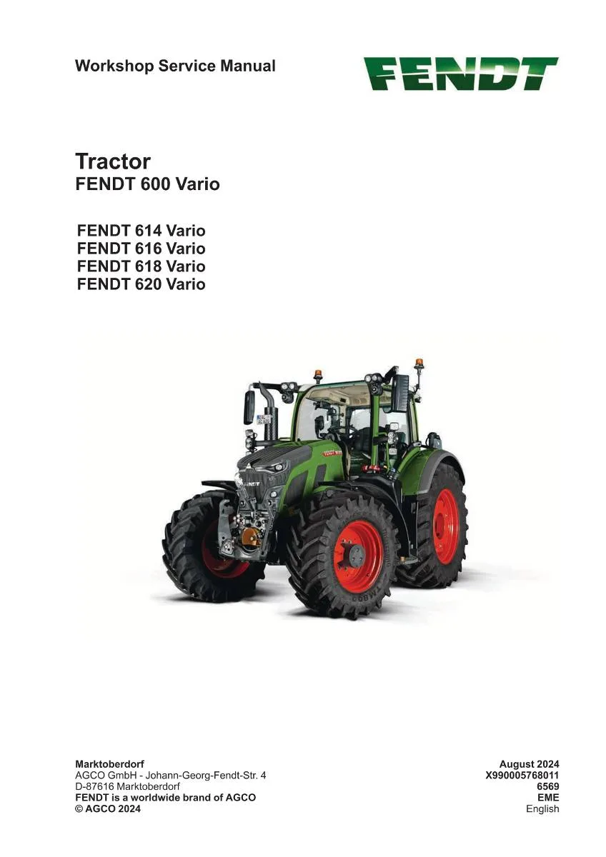 Fendt Tractor 600 Vario Workshop Manual | pdf | Instant Download