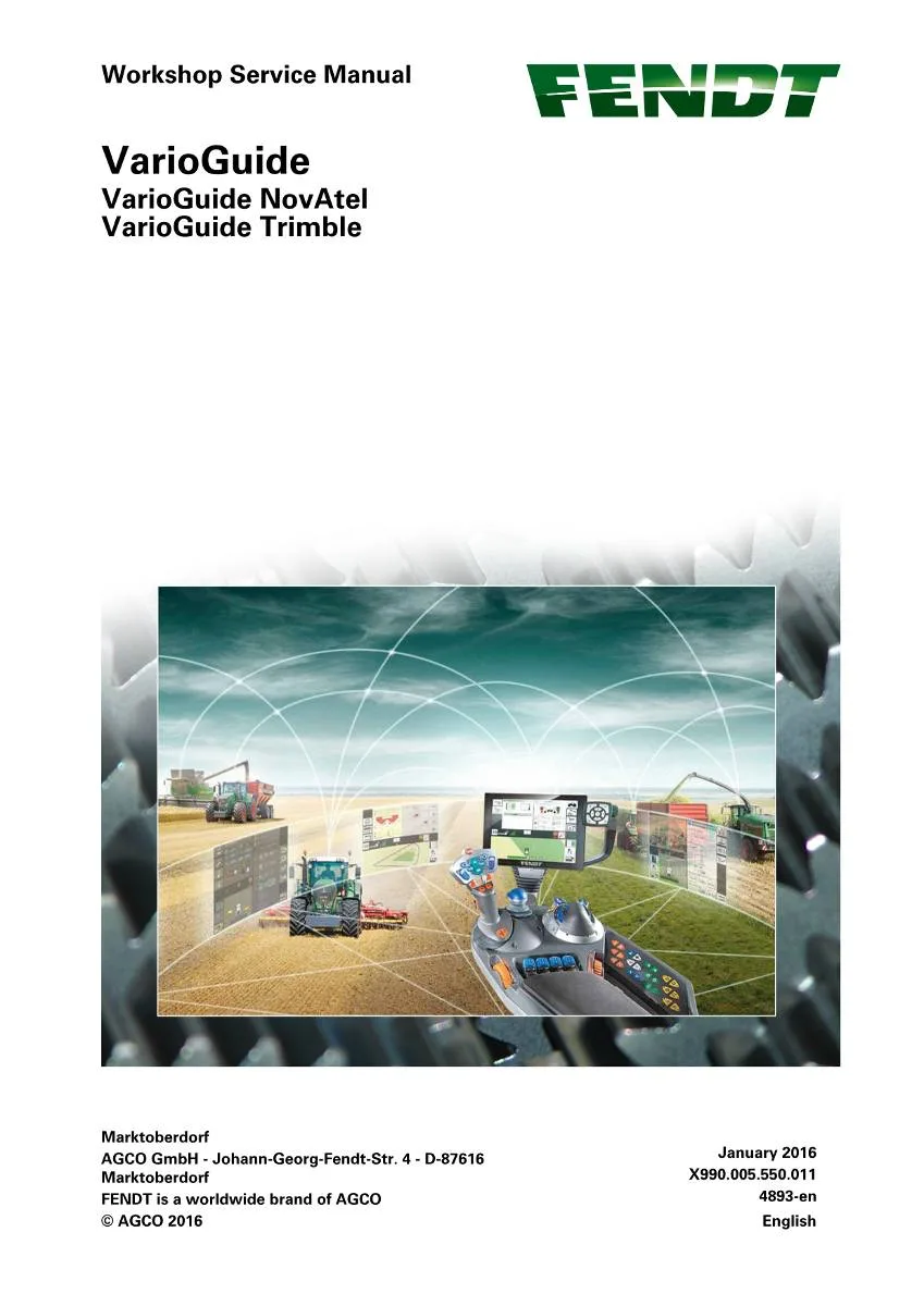 Fendt Systems VarioGuide NovAtel / Trimble Workshop Manual | pdf | Instant Download