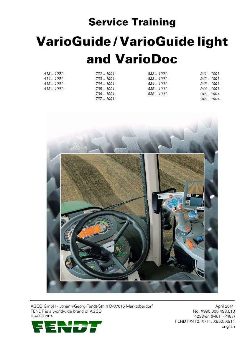 Fendt Systems VarioGuide / VarioGuide light / VarioDoc Service training | pdf | Instant Download