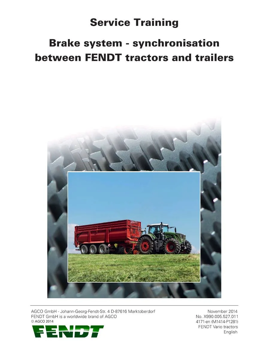 Fendt Brakesystem synchronisation between Fendt tractors and trailers Workshop Manual | pdf | Instant Download