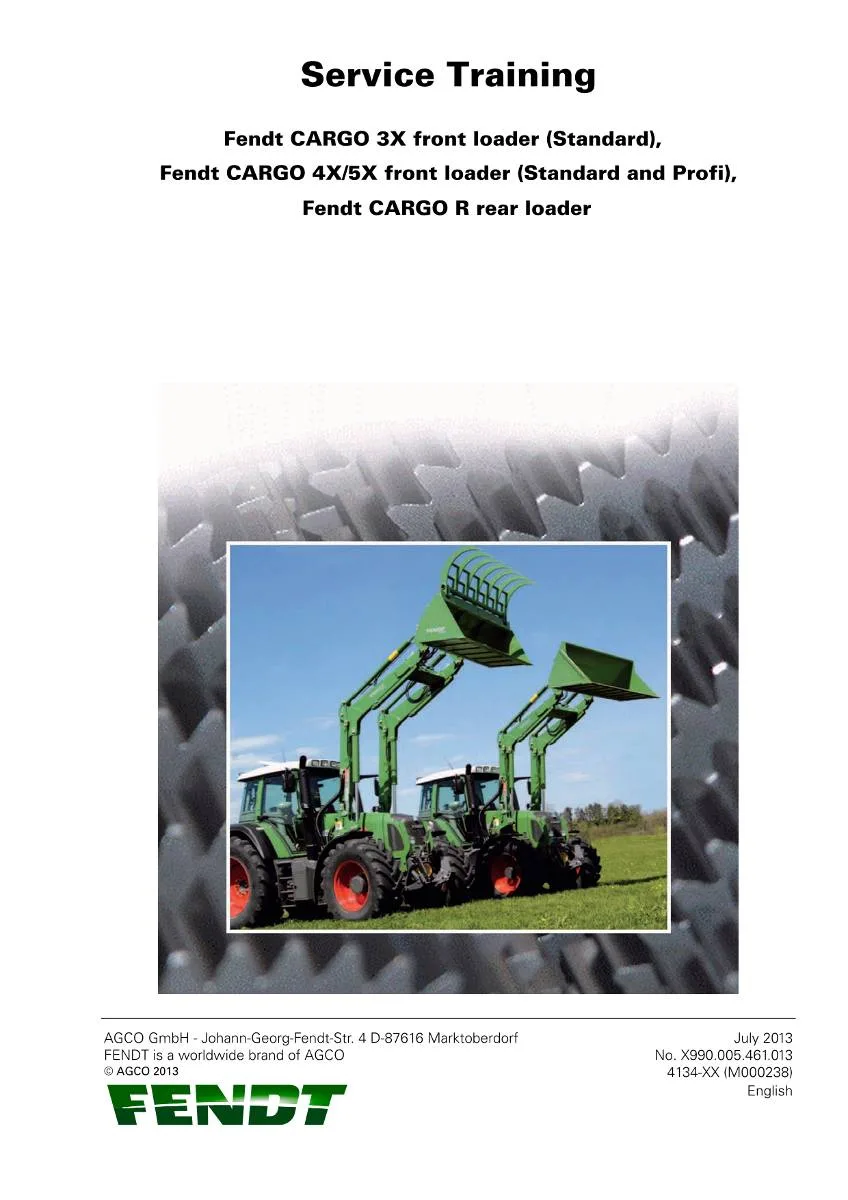 Fendt Loaders CARGO 3X, 4X, 5X and CARGO R Service training | pdf | Instant Download