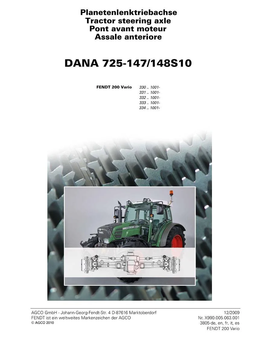 Dana Steering Axle 725/147 & 725/148 Workshop Manual | pdf | Instant Download