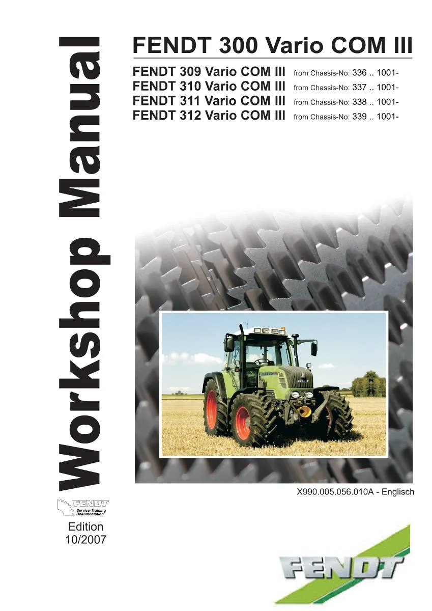 Fendt Tractor 300 Vario Com3 Workshop Manual | pdf | Instant Download