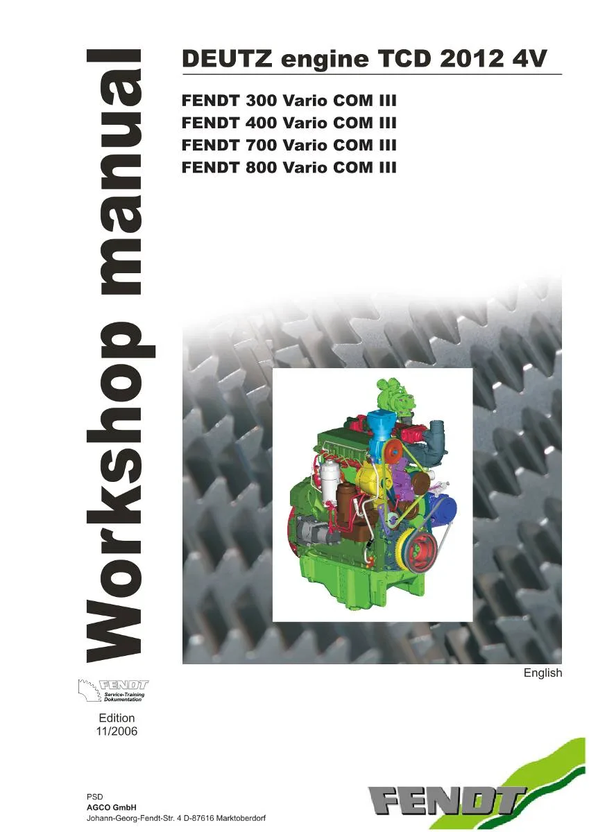 Deutz Engine TCD 2012-4V Workshop Manual | pdf | Instant Download