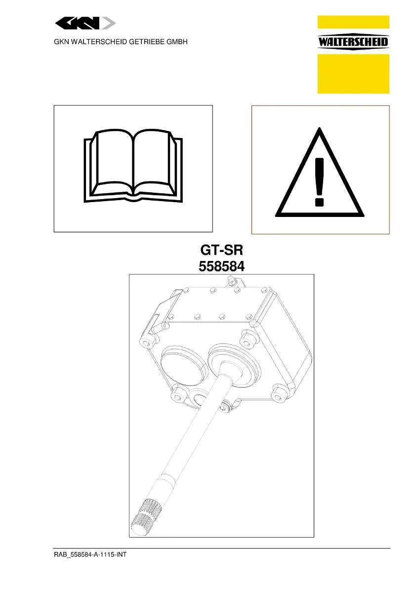 Walterscheid header gearbox GT-SR 558584 Workshop Manual | pdf | Instant Download