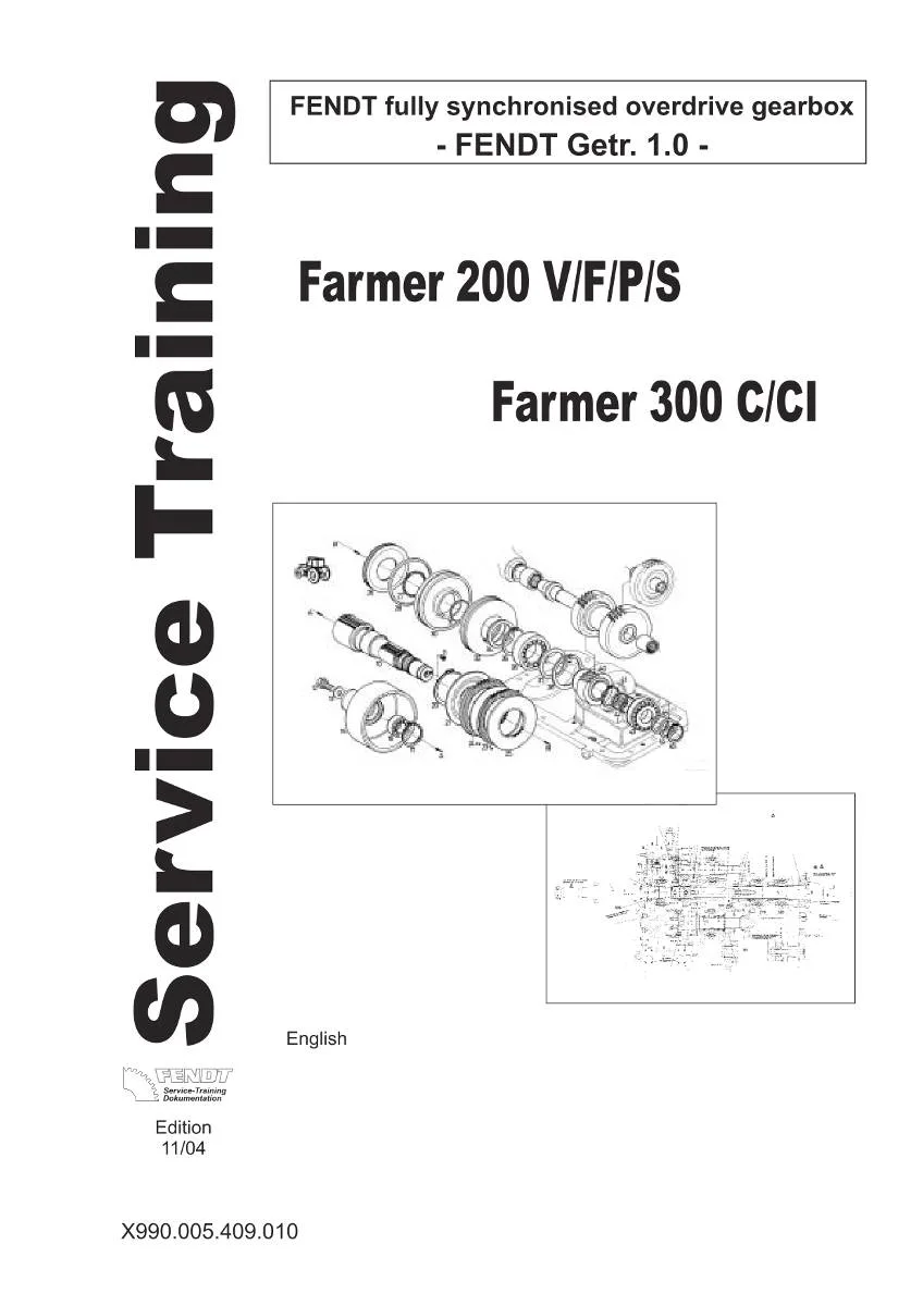 Fendt Fully synchronised overdrive gearbox Farmer 200 / 300 Service training | pdf | Instant Download