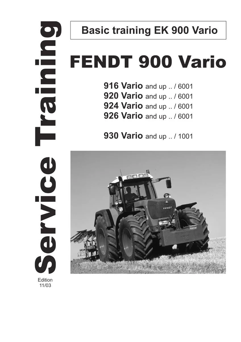 Fendt Tractor EK 900 Vario Basic training | pdf | Instant Download