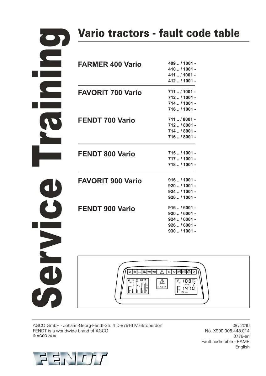 Fendt Tractor Vario Series Service training | pdf | Instant Download