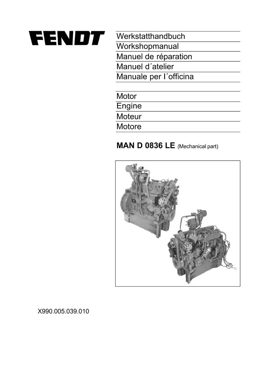 MAN Engine D 0836 LE Workshop Manual | pdf | Instant Download