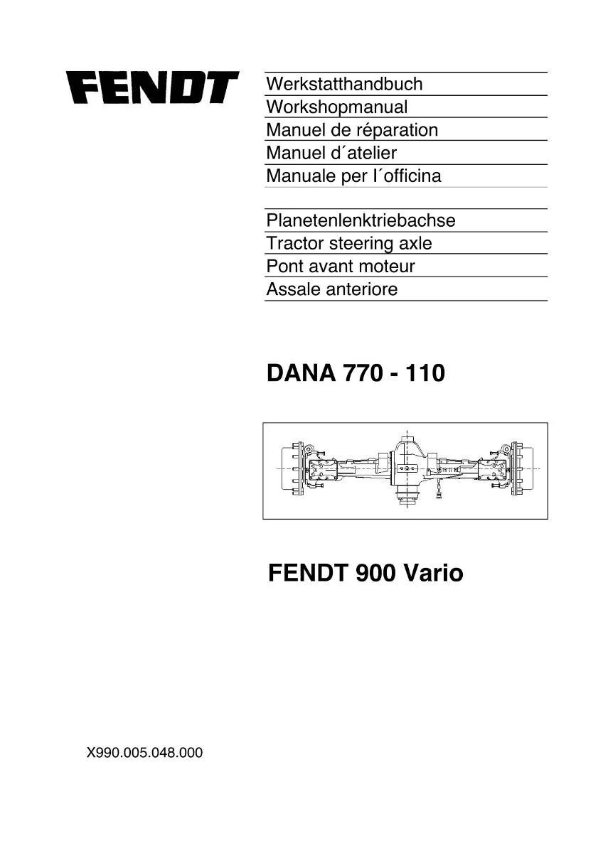 Dana Steering Axle 770 - 110 Workshop Manual | pdf | Instant Download