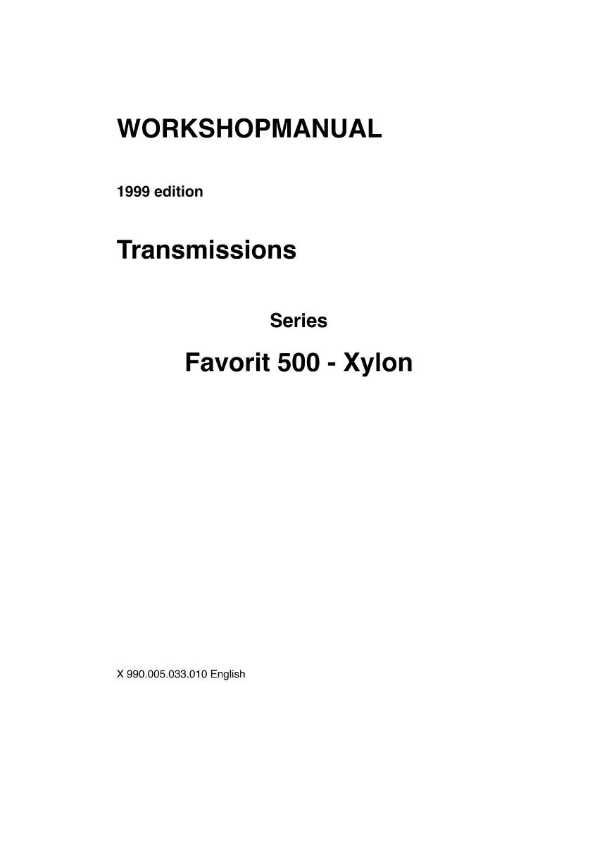 Fendt Transmission Favorit 500 Xylon Workshop Manual | pdf | Instant Download