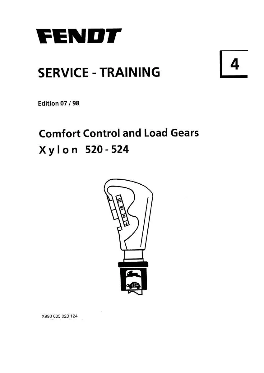 Fendt Comfort Control and Load Gears Xylon 520-524 Service training | pdf | Instant Download