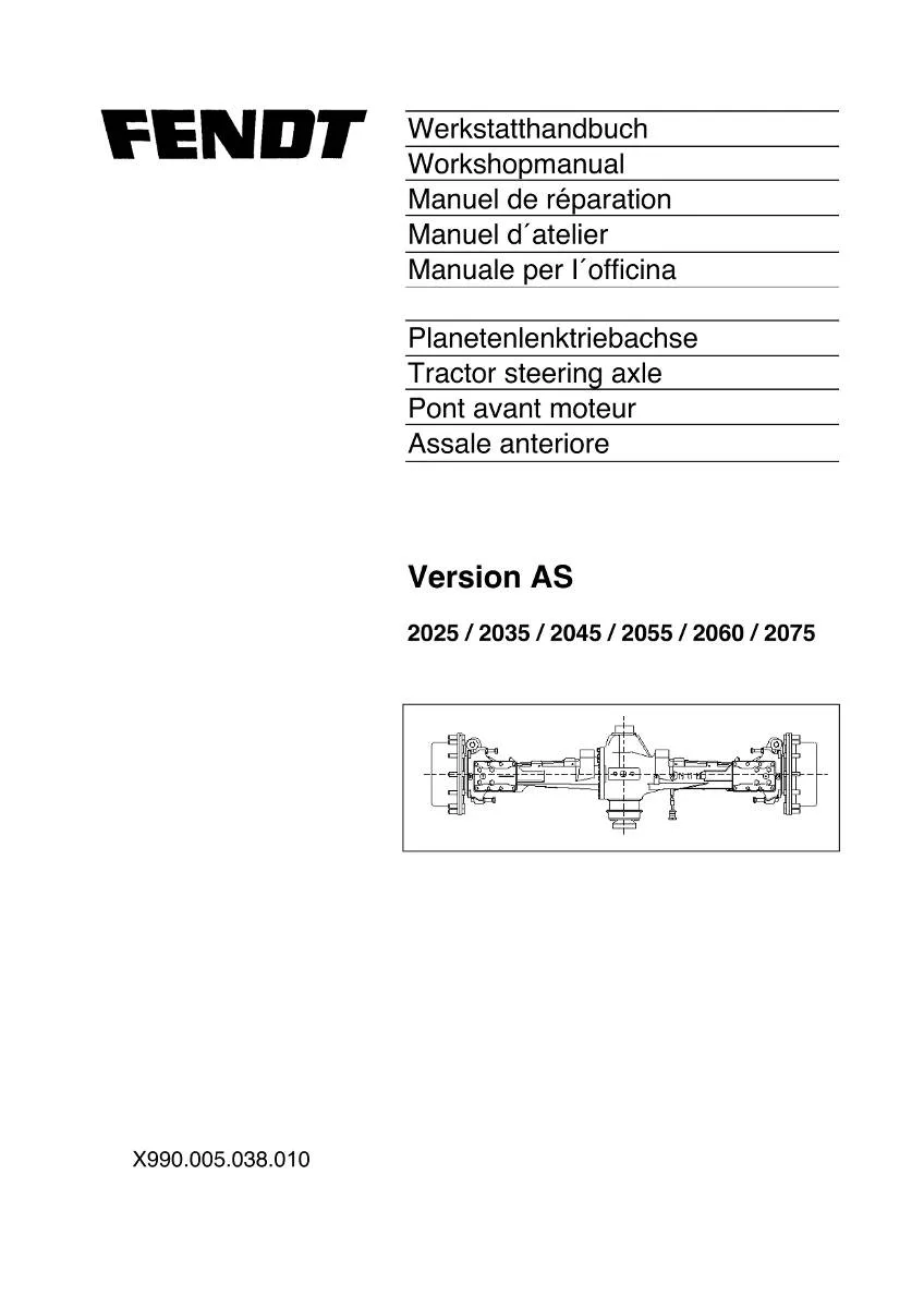 ZF Axle 2025-2075 Workshop Manual | pdf | Instant Download