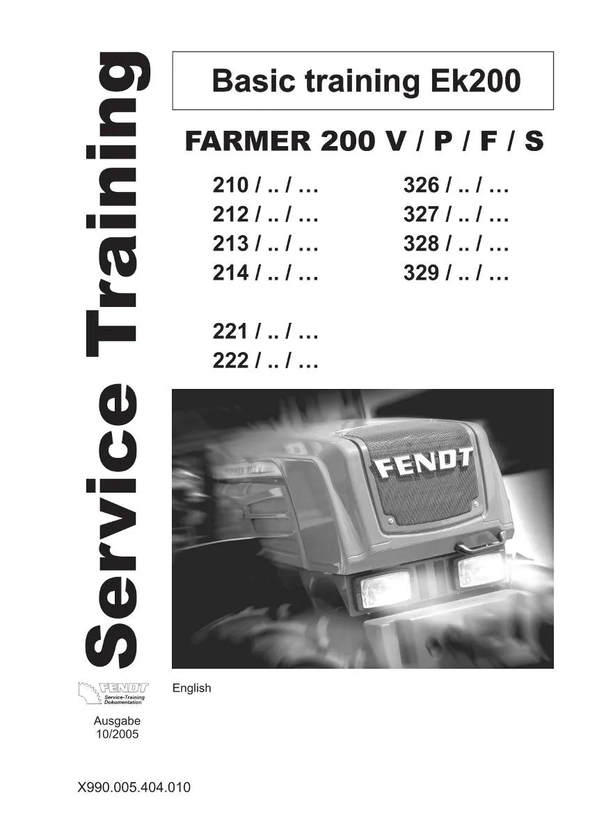 Fendt Tractor Farmer 200 V/P/F/S Service training | pdf | Instant Download