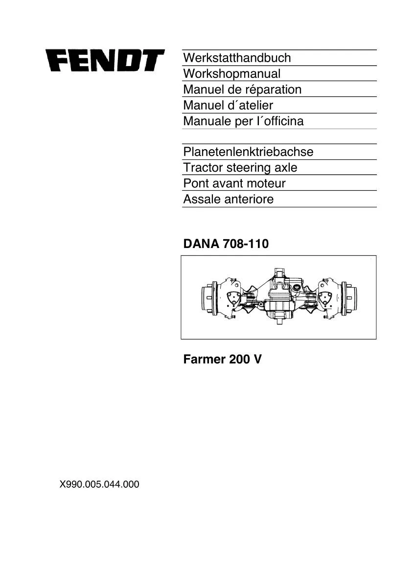 Dana Steering Axle 708 - 110 Workshop Manual | pdf | Instant Download