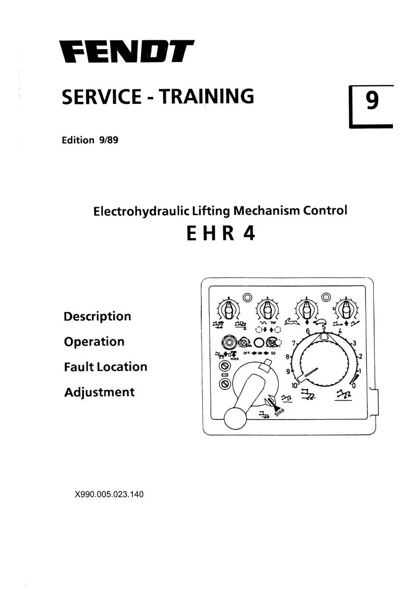 Fendt Electrohydraulic lifting mechanism control EHR 4 Service training | pdf | Instant Download