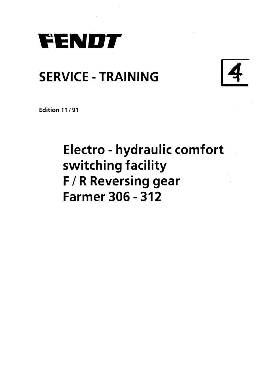 Fendt Tractor Farmer 306 / 312 Service training | pdf | Instant Download