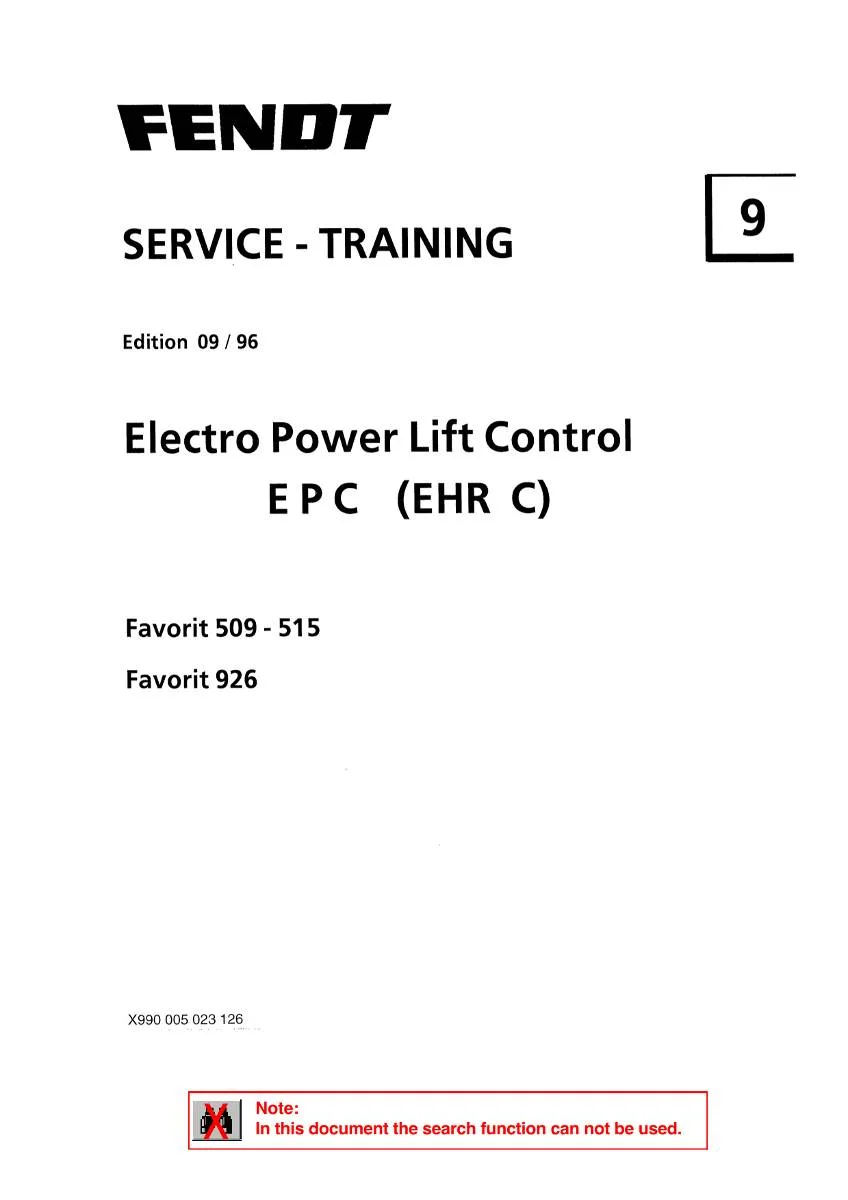 Fendt Electro Power Lift Control EPC EHR C Service training | pdf | Instant Download