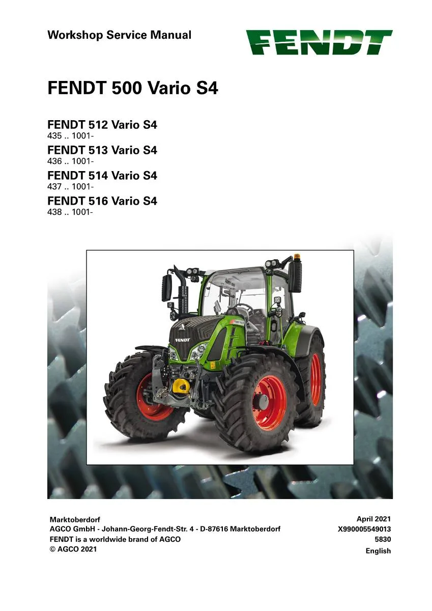 Fendt Tractor 500 Vario S4 Workshop Manual | pdf | Instant Download
