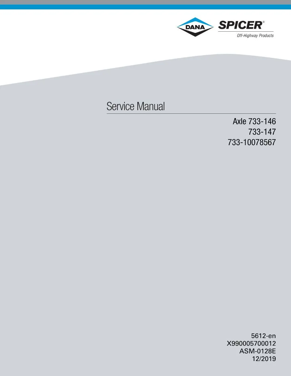 Dana Axle 733-146, 733-147 Workshop Manual | pdf | Instant Download