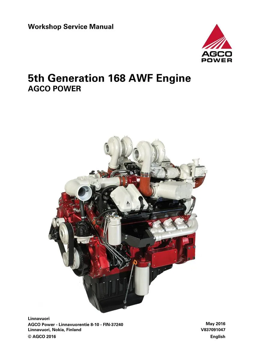 Agco Engine Power 5th Generation 168 AWF Workshop Manual | pdf | Instant Download