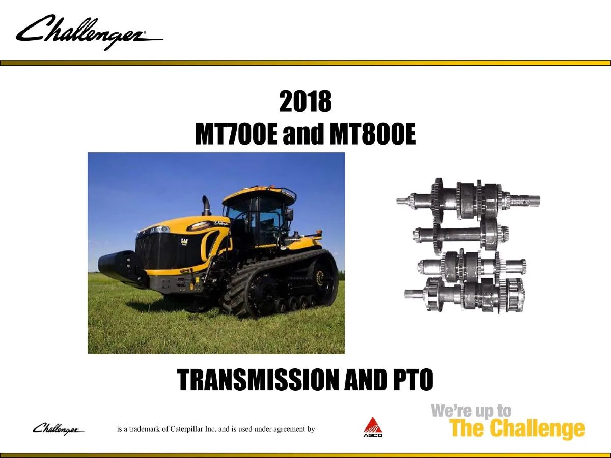 Challenger Tractor TRANSMISSION AND PTO Service training | pdf | Instant Download