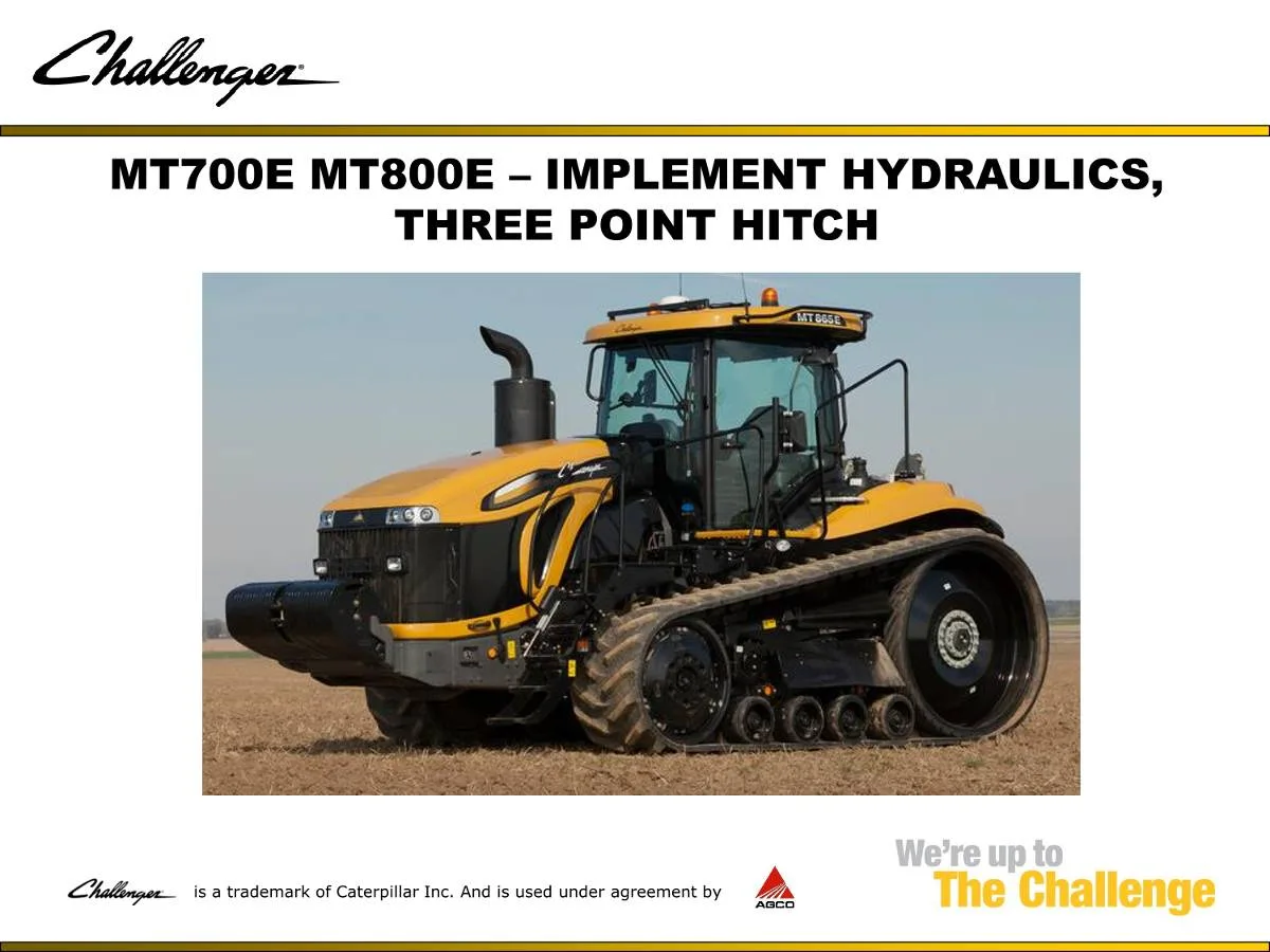 Challenger Tractor IMPLEMENT HYDRAULICS, THREE POINT HITCH Service training | pdf | Instant Download